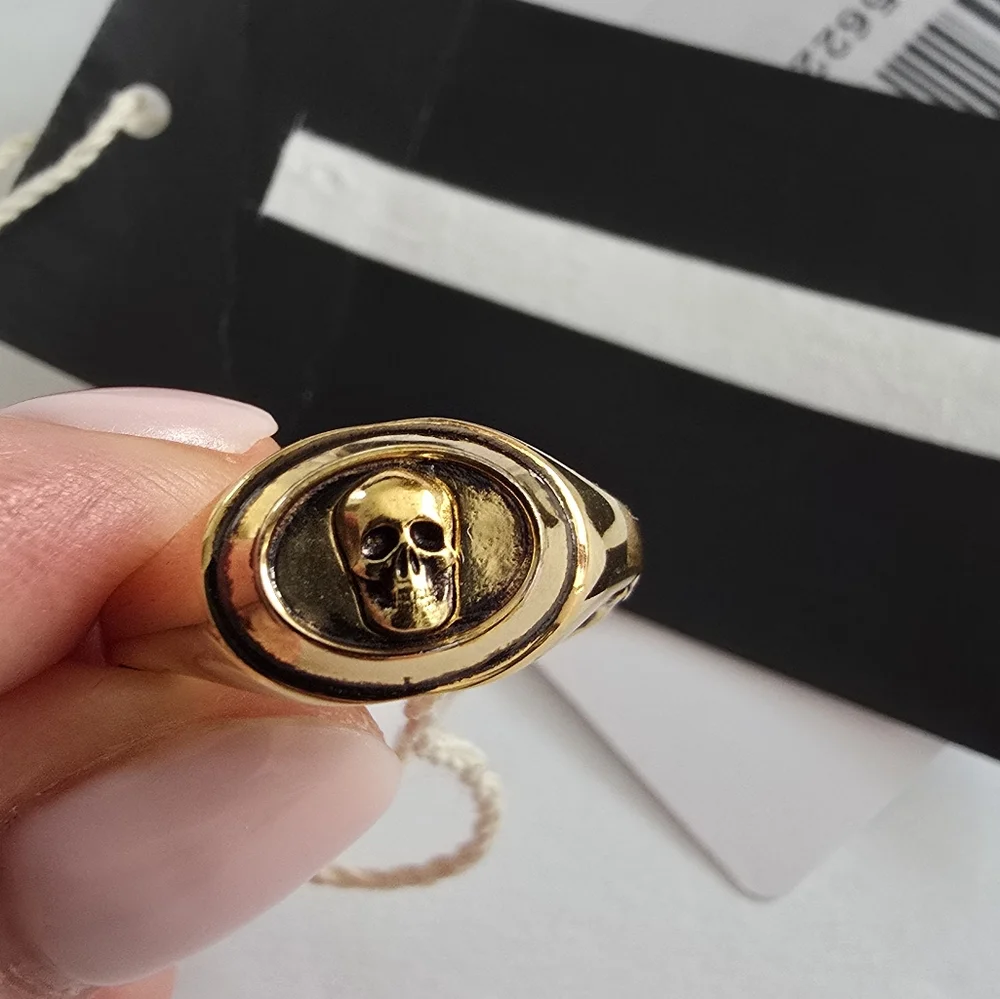 Alexander McQueen Skull Convertible Ring Gold - Picture 4 of 9